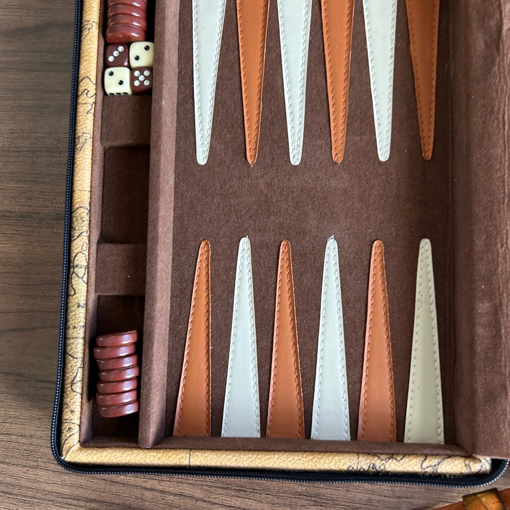 World Map Magnetic Travel Backgammon Set - Picture 4 of 7